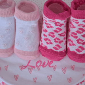Girl Sock and Bib Set : 0-6 months