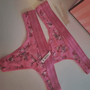 Victorias Secret:  pink floral thong - S