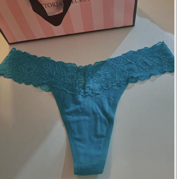 Victorias Secret:  Teal lace thong - S