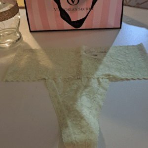 Victorias Secret: Pink:  green lace thong - S