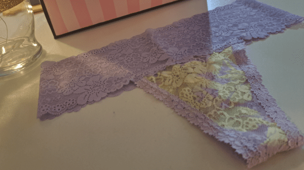 Victorias Secret: Pink:  lilac and yellow lace thong - S