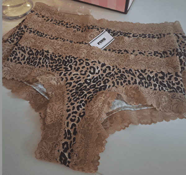 Victorias Secret: Pink:  animal print underwear  - S