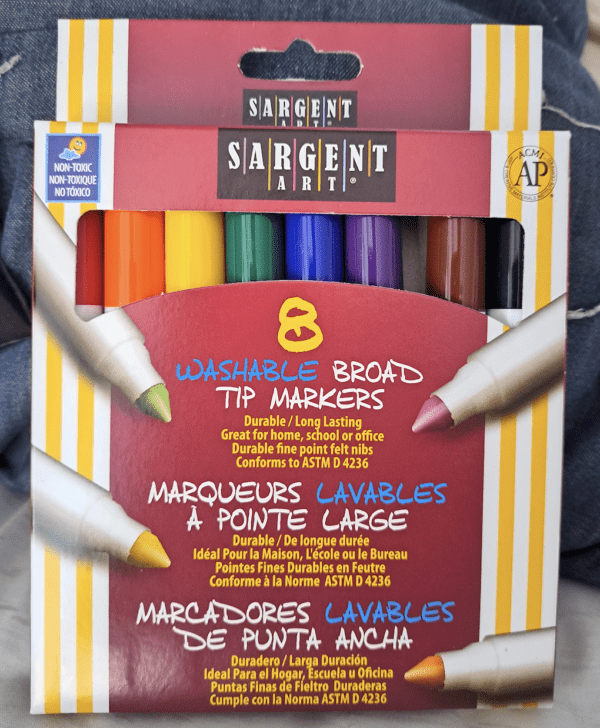 Sargent 8 count washable broad tip markers
